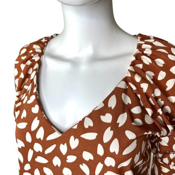 Compaña Fantastica Brown & White Print Casual Dress Womens Size‎ Small (J10217) - Picture 3 of 10